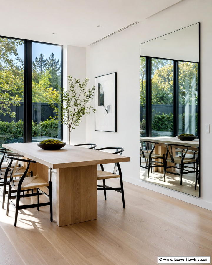 Modern Minimalism - 30 Stunning Dining Room Mirror Ideas for Elegance