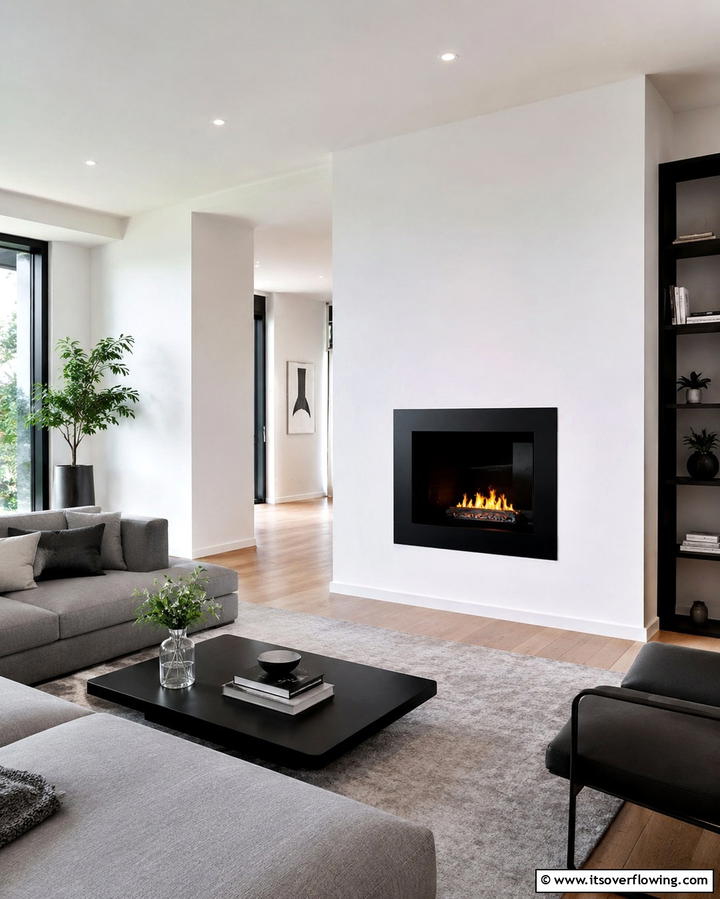 Modern Minimalism with Clean Lines - 25 Off-center Fireplace Ideas for a Unique and Modern Living Room