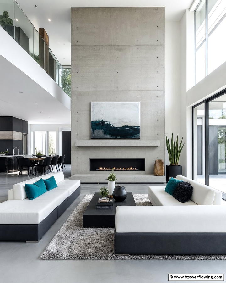 Modern Minimalism with Sleek Concrete - 20 Modern Concrete Fireplace Ideas for Your Home