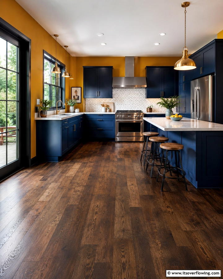 Modern Minimalism with Sleek Features - 25 Kitchen With Dark Wood Floors Ideas for Elegance