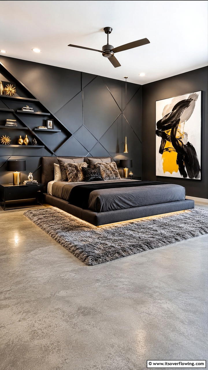 Modern Minimalism with a Twist - 30 Dark Grey Bedroom Ideas for Modern Serene Spaces