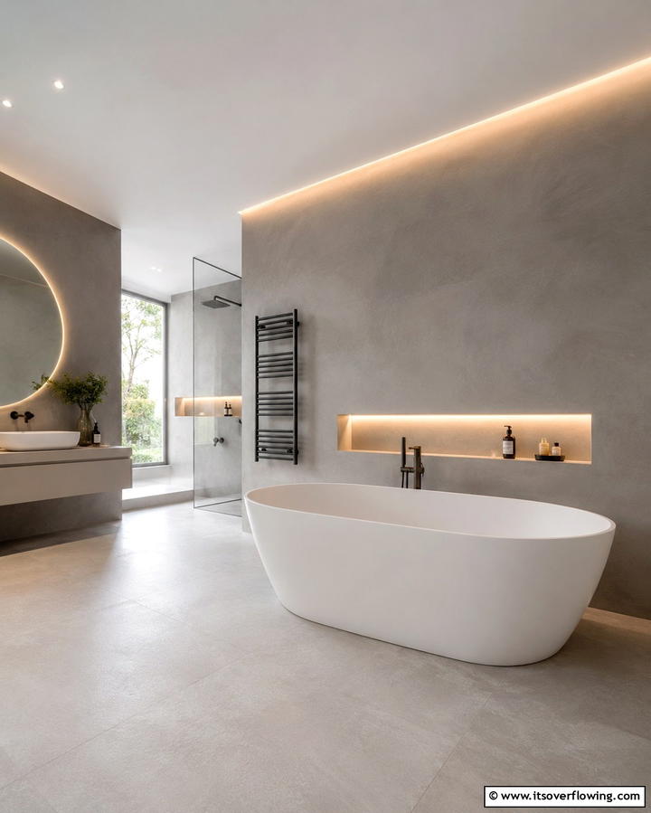 Modern Minimalist Accent - 30 Stunning Bathroom Wall Ideas to Elevate Your Space