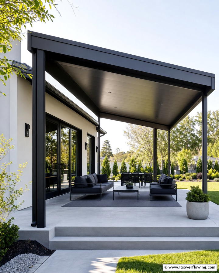 Modern Minimalist Appeal - 25 Shed Roof Porch Design Ideas for Cozy Spaces