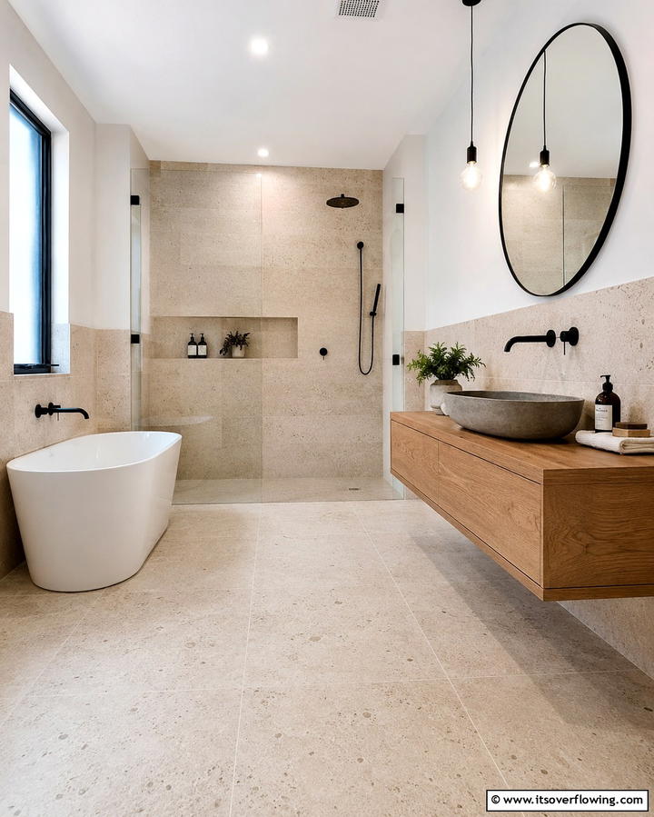Modern Minimalist Appeal - 25 Travertine Floor Kitchen Ideas for Elegance