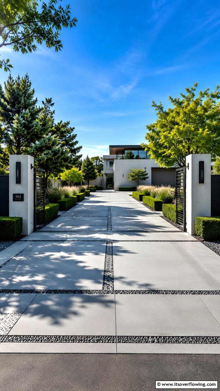 Modern Minimalist Approach - 30 Driveway Entrance Ideas for Impressive Arrivals