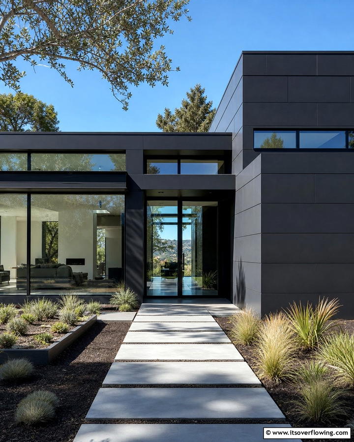 Modern Minimalist Black Siding - 25 Black Siding House Ideas for a Bold and Modern Look