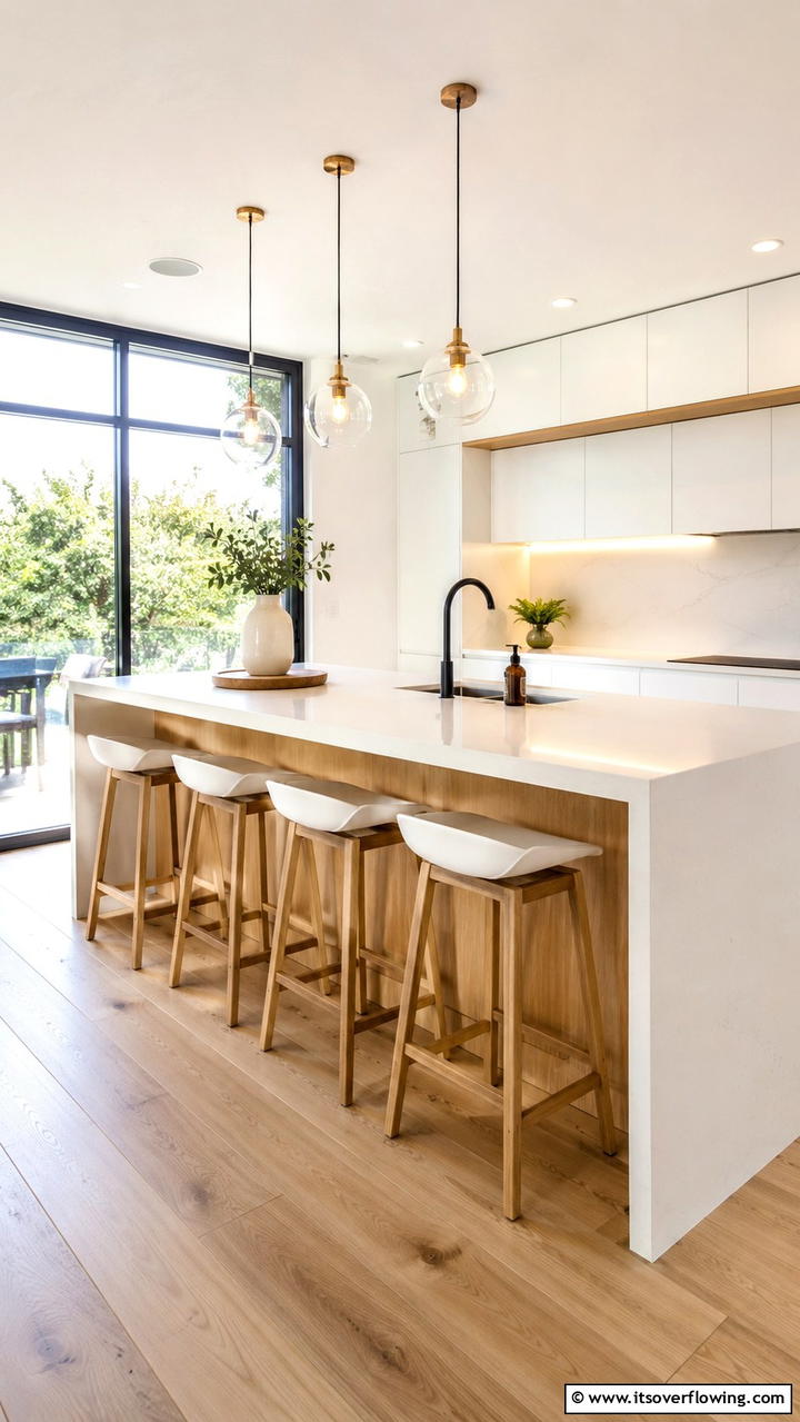 Modern Minimalist Breakfast Bar - 30 Breakfast Bar Ideas for Functional Kitchen Spaces