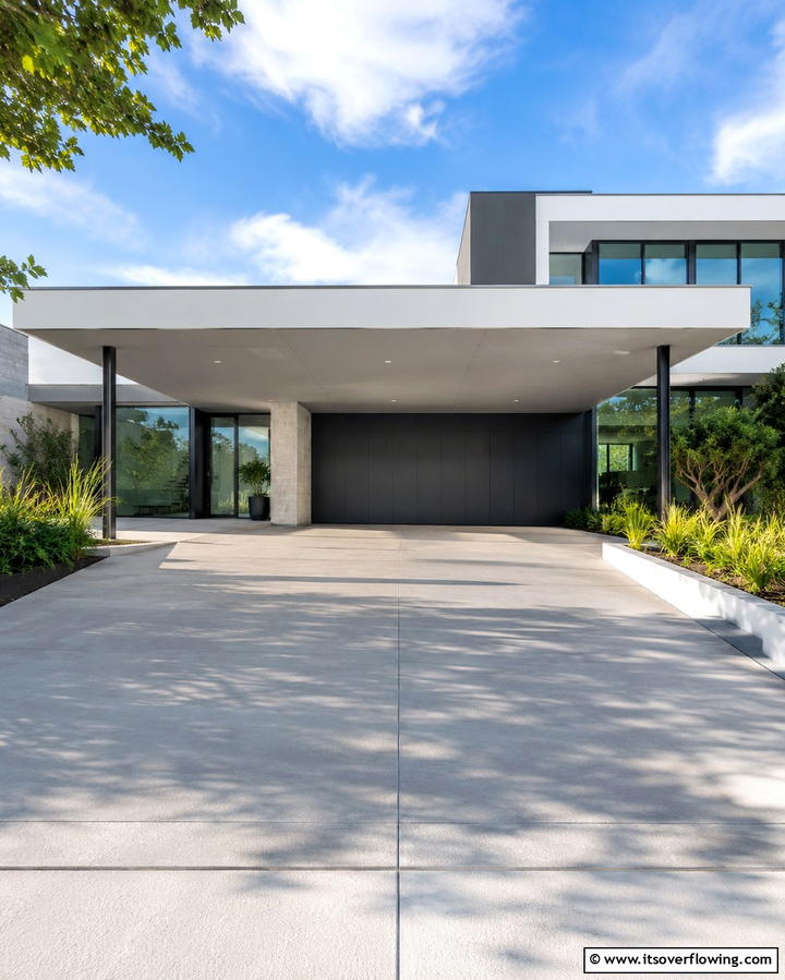 Modern Minimalist Car PorchOne - 25 Car Porch Design Ideas for a Welcoming Entrance