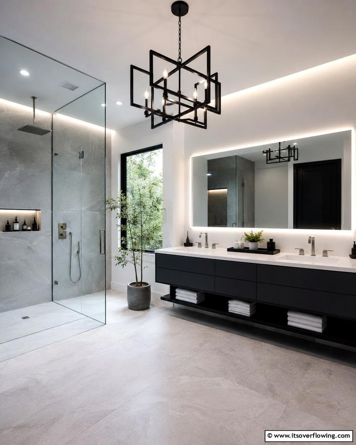 Modern Minimalist Chandeliers - 25 Bathroom Chandelier Ideas for a Luxurious Touch