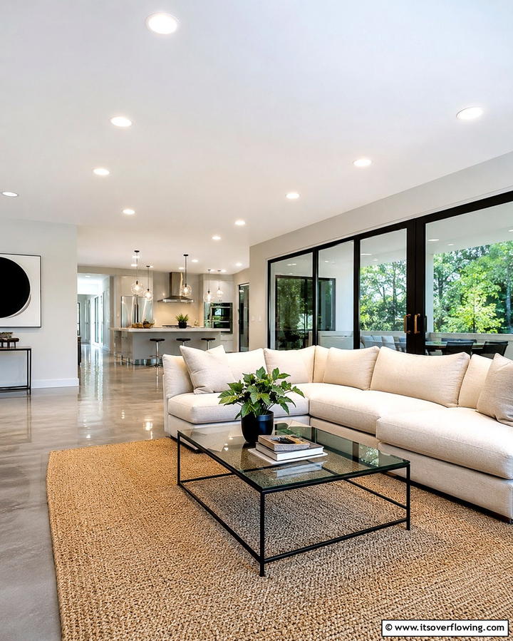 Modern Minimalist Charm - 30 Living Room Ceiling Lighting Ideas- Elevate Your Space