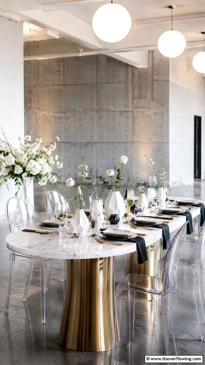 Modern Minimalist Chic - 21 Stunning Wedding Centerpiece Ideas for Table Decor