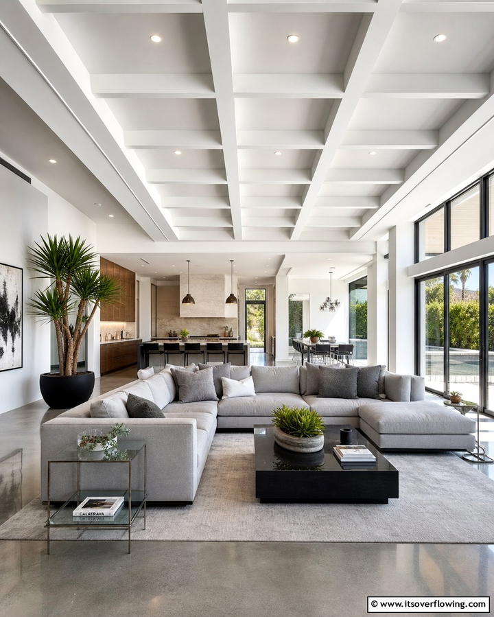 Modern Minimalist Coffered CeilingExact - 25 Elegant Coffered Ceiling Ideas for Any Room