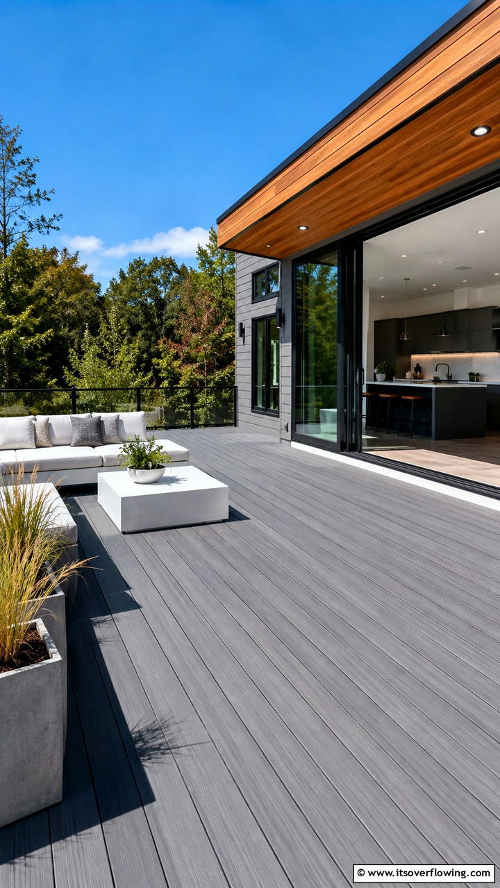 Modern Minimalist Composite Deck - 30 Composite Deck Ideas- Stylish and Durable Outdoor Designs