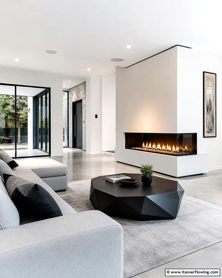 Modern Minimalist Corner Gas Fireplace - 25 Cozy Corner Gas Fireplace Ideas for Your Home