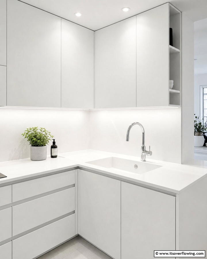 Modern Minimalist Corner Sink - 25 Clever Corner Kitchen Sink Ideas for Small Spaces