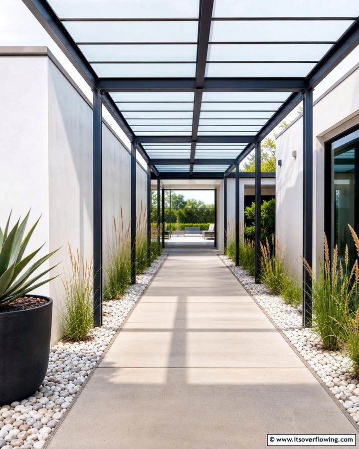 Modern Minimalist Covered Passage - 30 Covered Walkway Ideas for All-Weather Charm