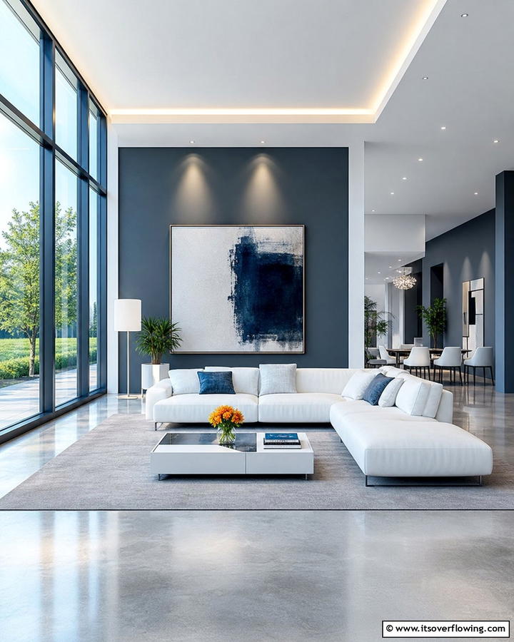 Modern Minimalist Crisp Blue gray Spaces - 21 Blue-Gray Paint Colors for Sophisticated Interiors