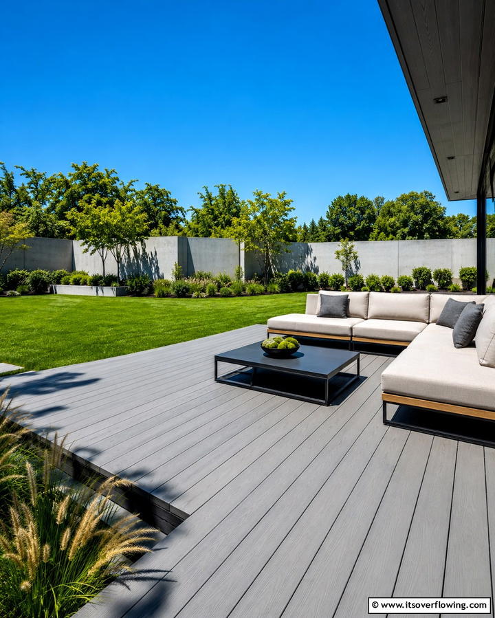 Modern Minimalist Deck - 25 Ground Level Deck Ideas for Easy Outdoor Living