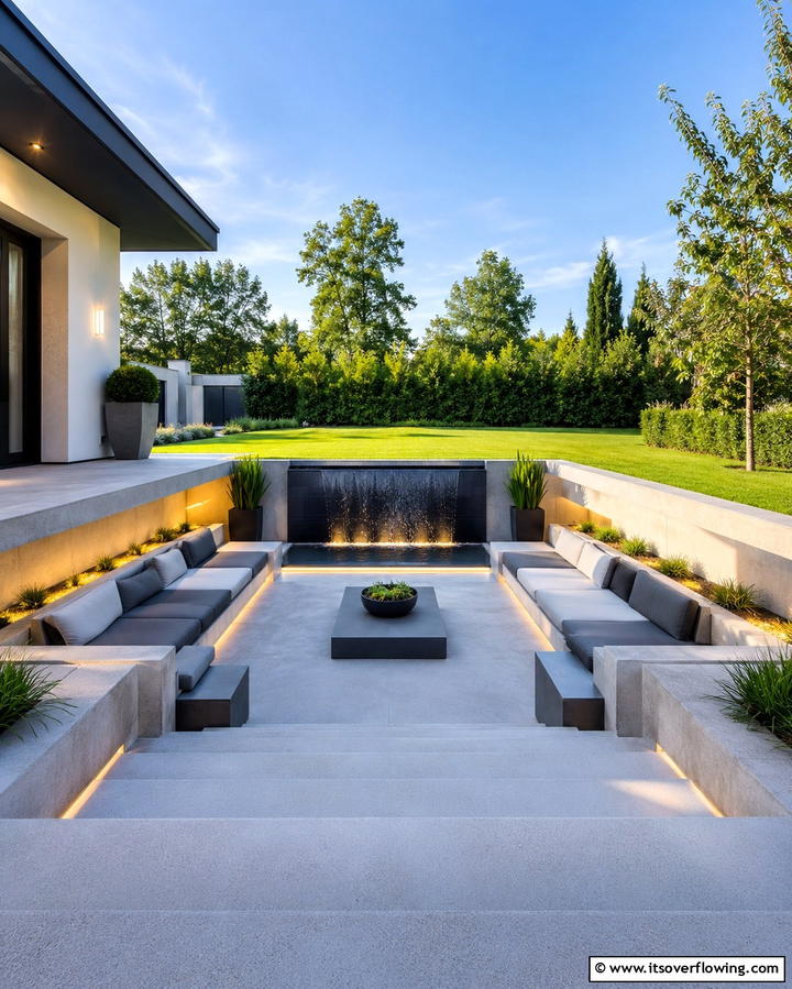 Modern Minimalist Design - 20 Sunken Patio Ideas for Cozy Outdoor Living