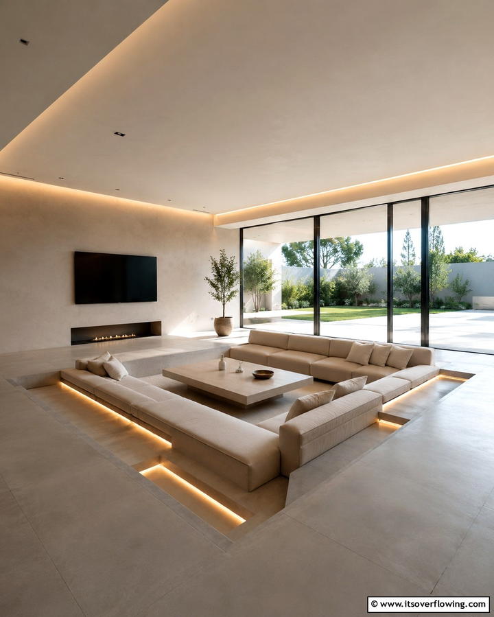 Modern Minimalist Design - 25 Sunken Living Room Ideas for a Modern and Cozy Space