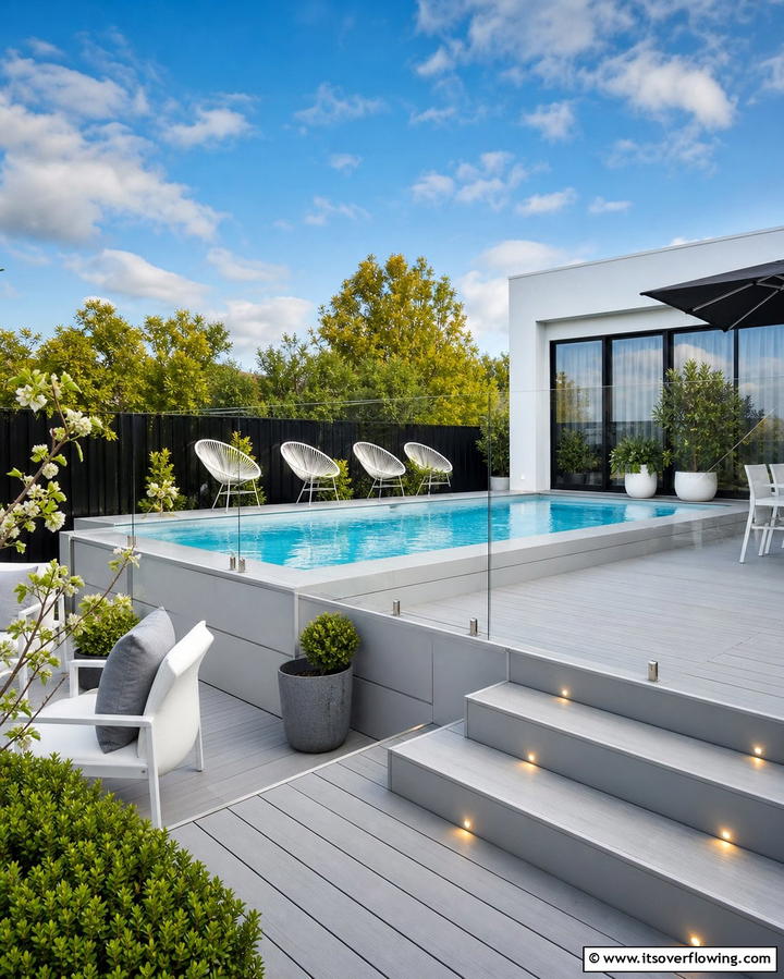 Modern Minimalist Design - 25 Creative Above Ground Pool Ideas for Your Backyard
