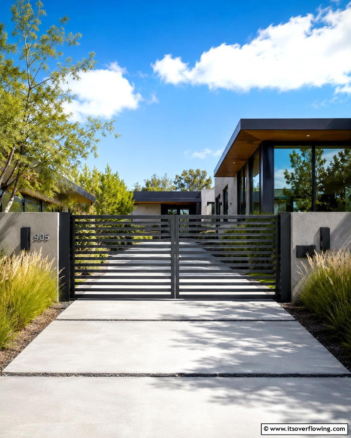 Modern Minimalist Design Front Gate - 30 Inviting Front Gate Designs for Home Entrances