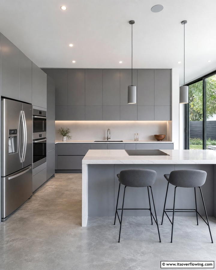 Modern Minimalist Elegance - 21 Gray Kitchens- Timeless Designs for Modern Homes