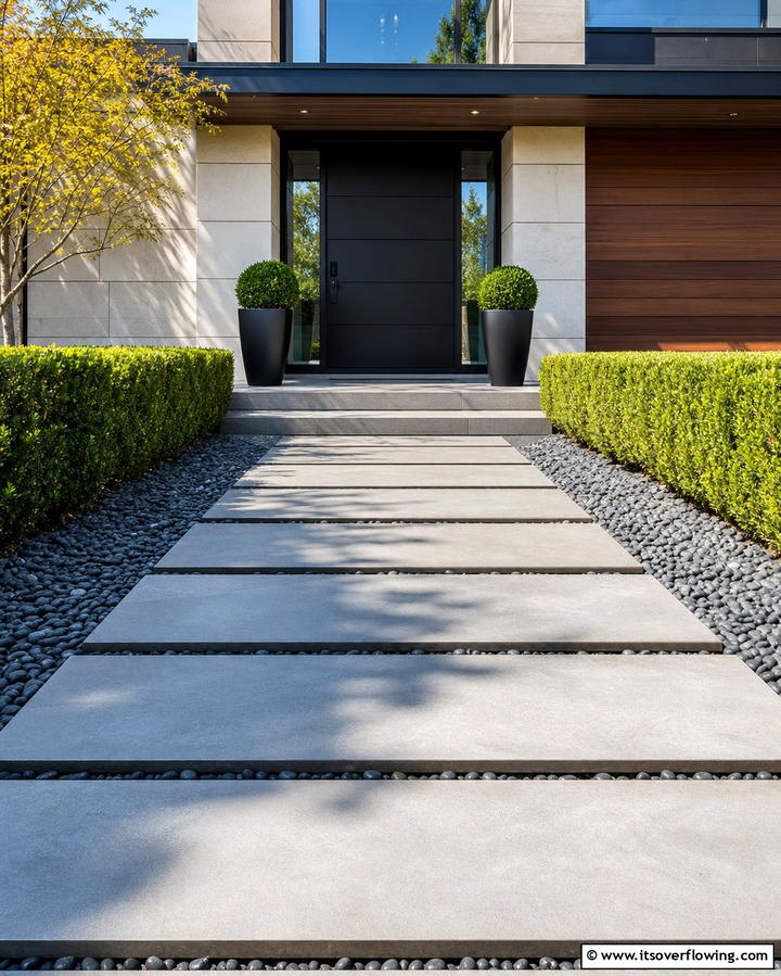 Modern Minimalist Entryway - 25 Flagstone Steps Ideas for Your Outdoor Pathway