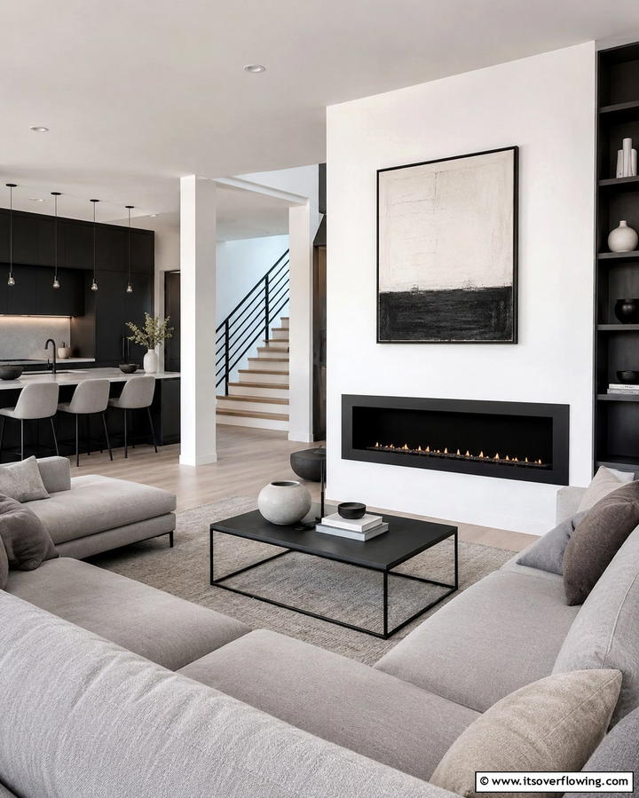 Modern Minimalist Faux Fireplace - 30 Faux Fireplace Ideas to Add Warmth Anywhere