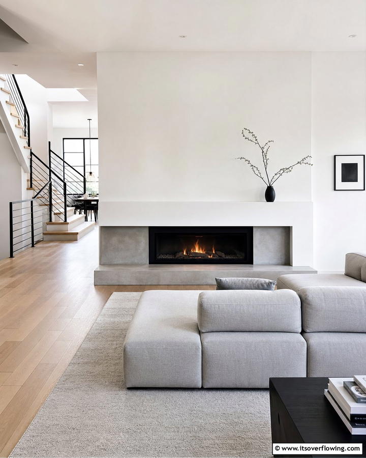 Modern Minimalist Flair - 21 Fireplace Decor Ideas to Style Your Mantel Year-Round