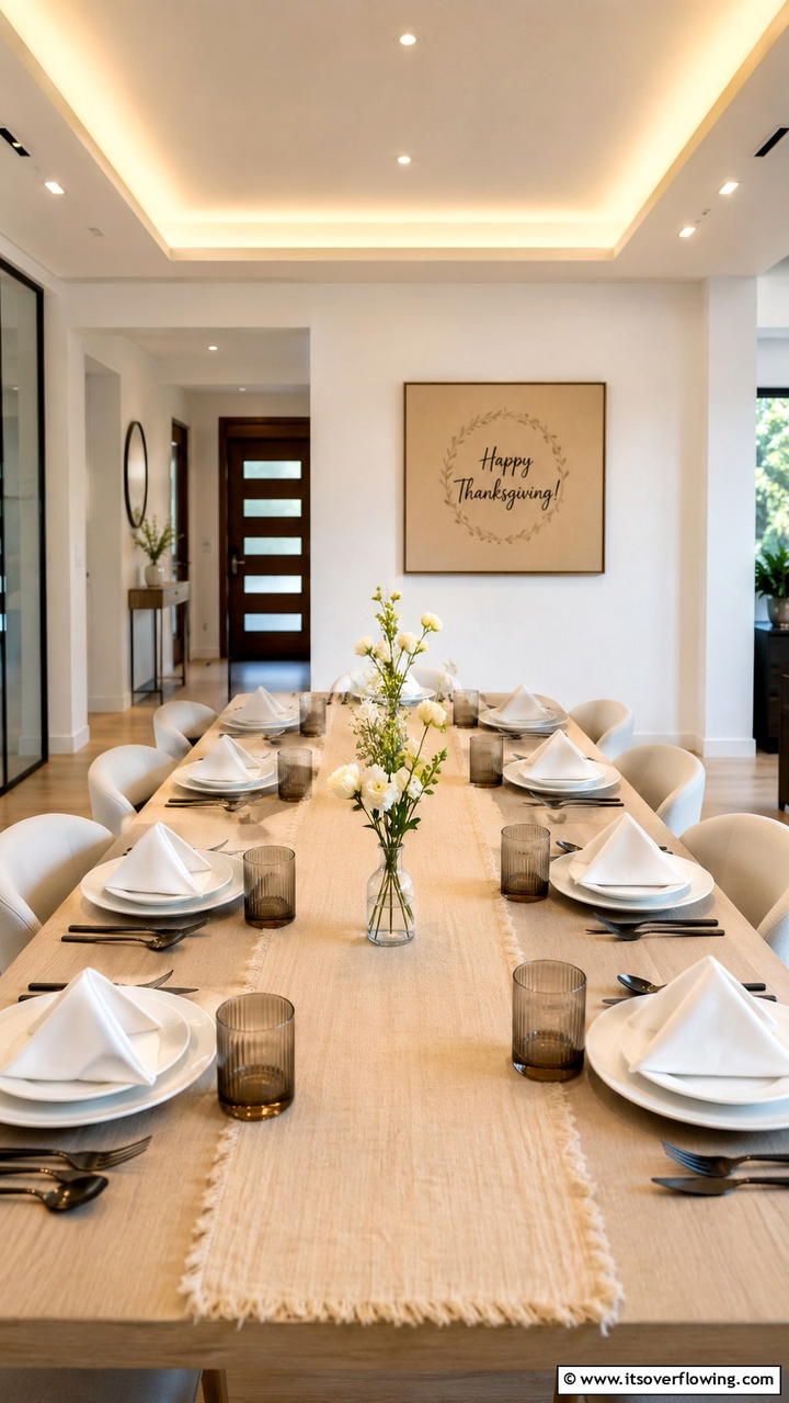 Modern Minimalist Flair - 21 Beautiful Thanksgiving Table Settings for Holiday Meals