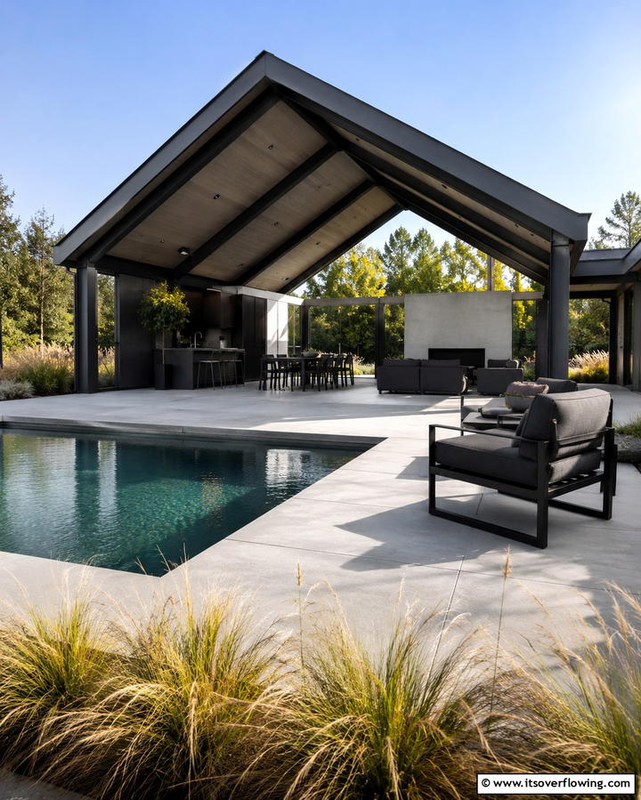 Modern Minimalist Gable Roof - 25 Gable Patio Roof Design Ideas for a Stylish Outdoor Space