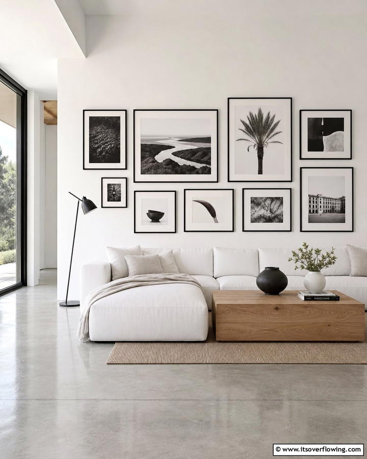 Modern Minimalist Gallery - 21 Gallery Wall Ideas to Display Art and Memories