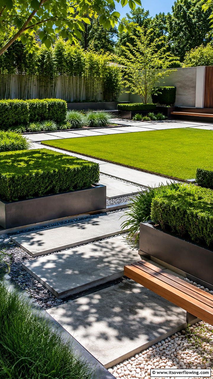 Modern Minimalist Garden - 30 Garden Layout Ideas- Strategic Planting & Design Tips