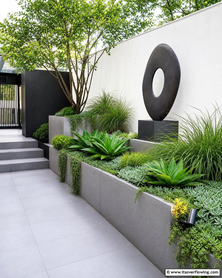 Modern Minimalist Garden - 21 Corner Garden Ideas for Small Space Greenery