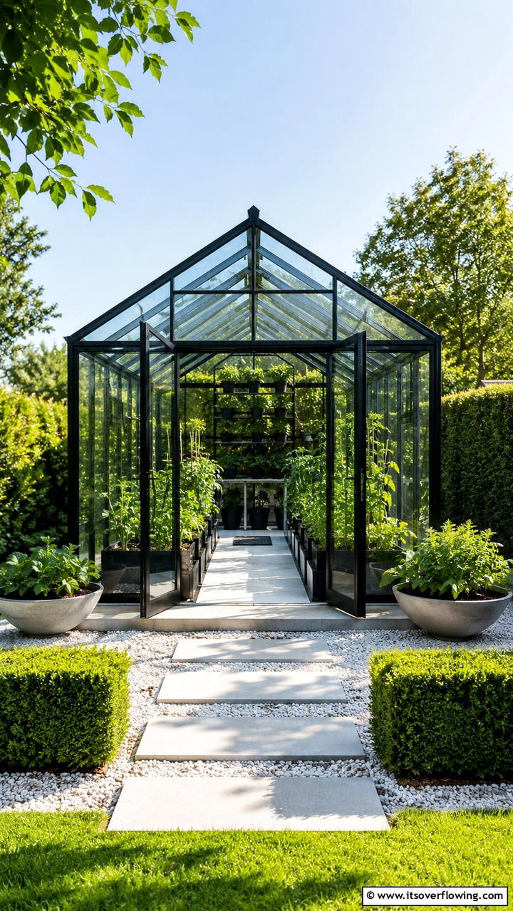Modern Minimalist Greenhouse Shed - 30 Greenhouse and Shed Combo Ideas- Space-Saving Designs