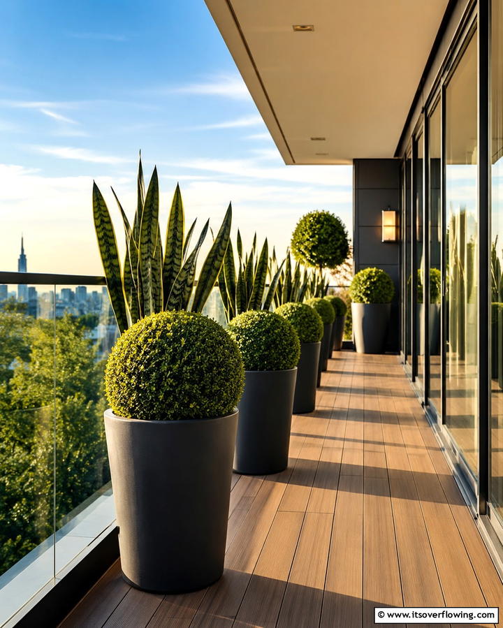 Modern Minimalist Greens - 30 Deck Decorating Ideas with Plants for Lush Outdoor Living
