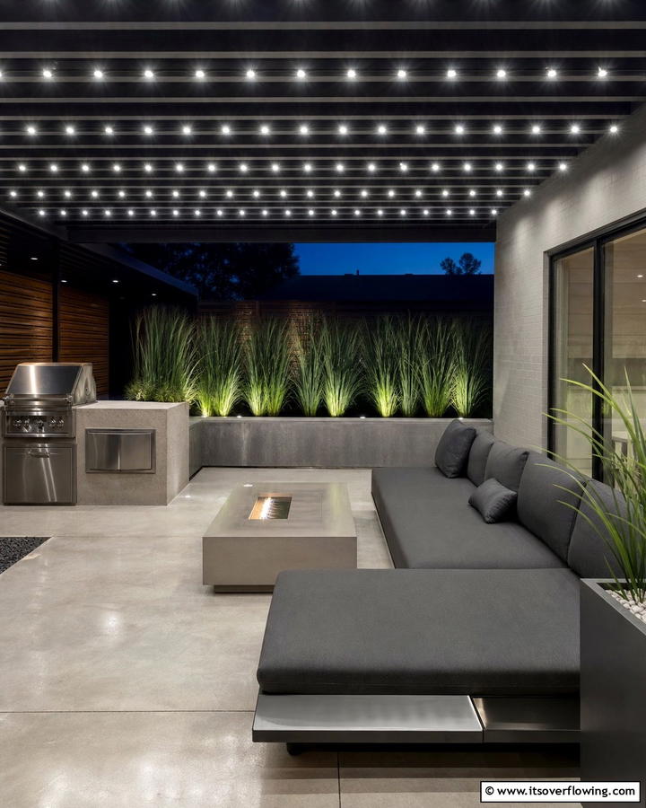 Modern Minimalist LED Setup - 21 Patio String Light Arrangements for Magical Outdoor Ambiance