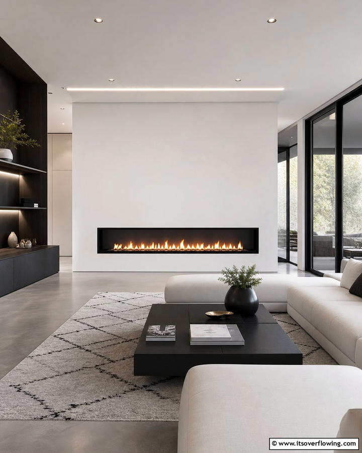 Modern Minimalist Linear Fireplace - 30 Linear Fireplace Ideas for Modern Home Heating