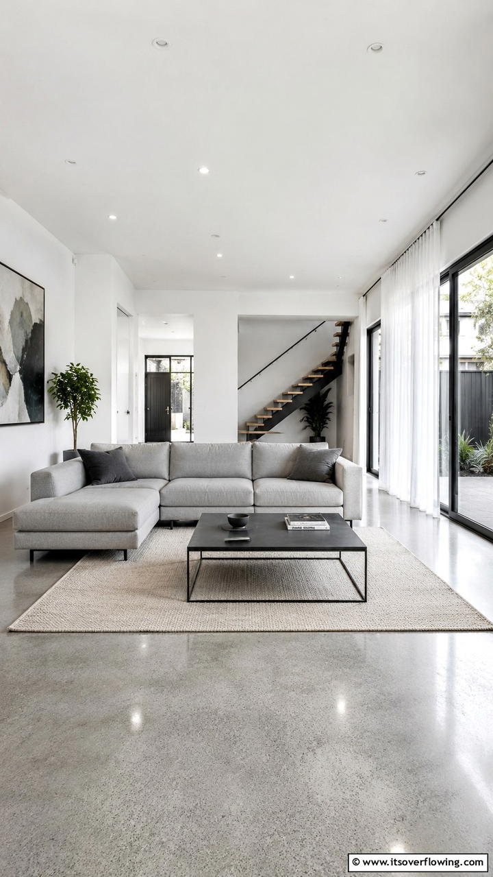 Modern Minimalist Living Room - 30 Grey and White House Interior Ideas- Minimalist Elegance