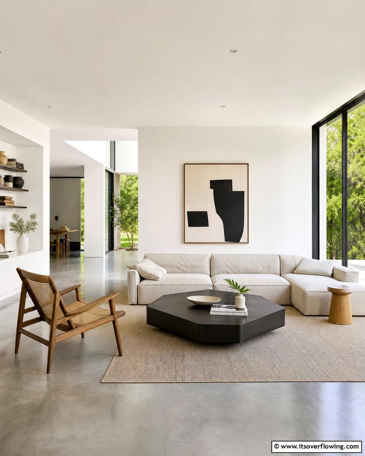 Modern Minimalist Living - 21 Aesthetic Living Room Ideas for a Stylish & Cozy Retreat