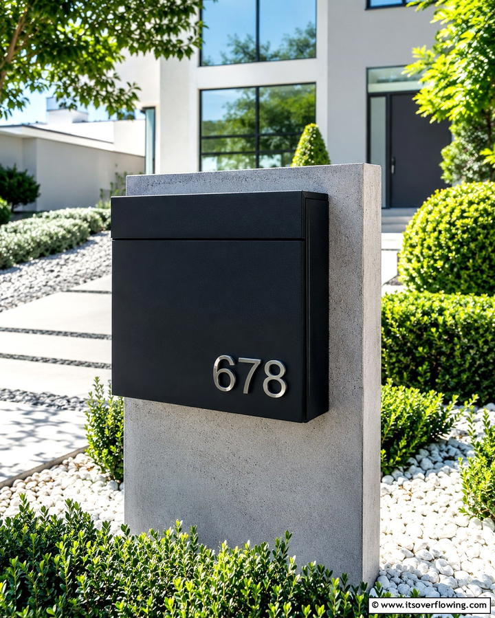 Modern Minimalist Mailbox Design - 30 Mailbox Decor Ideas- Curb Appeal with Personality
