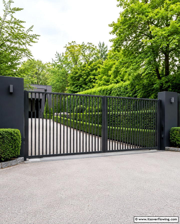 Modern Minimalist Metal GateExact - 25 Metal Garden Gate Ideas to Enhance Your Outdoor Space