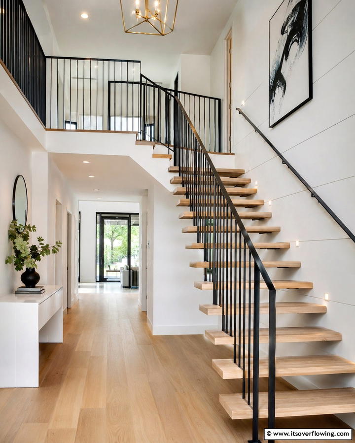 Modern Minimalist Metal Rails - 25 Stair Railing Ideas for Modern and Traditional Homes