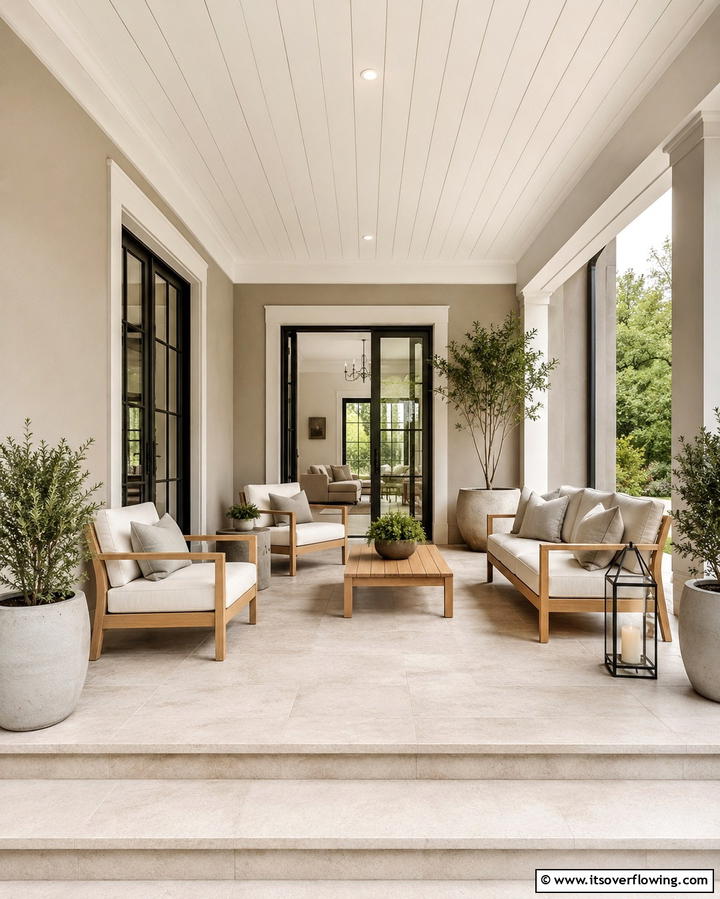 Modern Minimalist Neutrals - 30 Porch Paint Color Ideas for Inviting Entryways