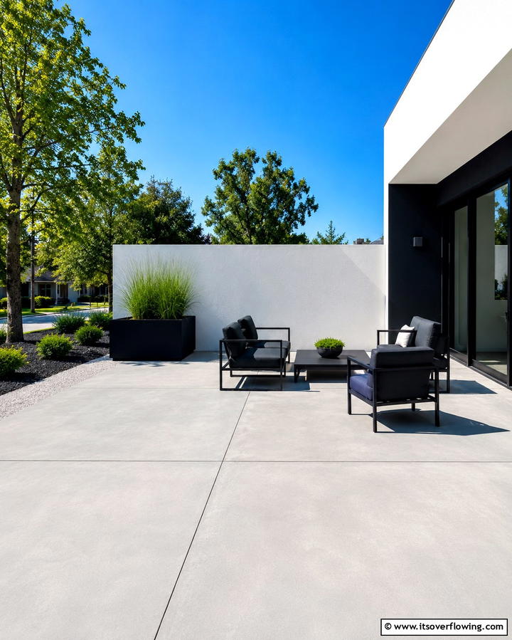 Modern Minimalist Patio Design - 25 Front Yard Patio Ideas to Enhance Your Outdoor Space