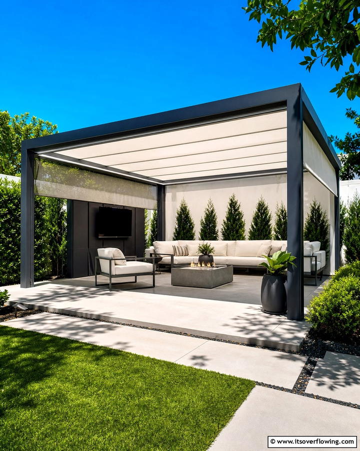 Modern Minimalist Pavilion - 20 Outdoor Pavilion Ideas for Relaxing Gatherings
