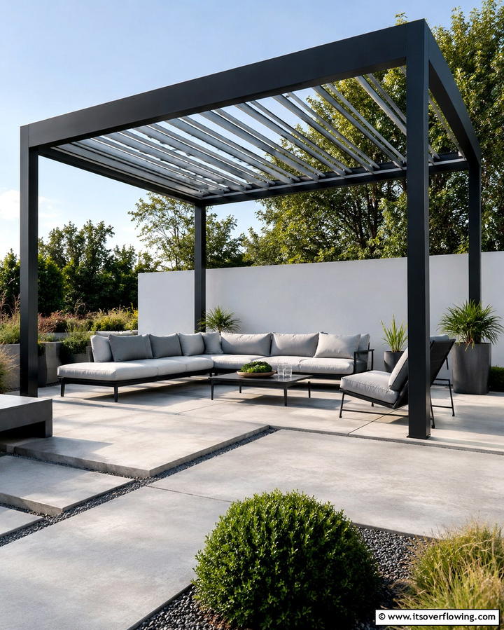Modern Minimalist Pergola - 25 Patio Pergola Ideas for Stylish Outdoor Living