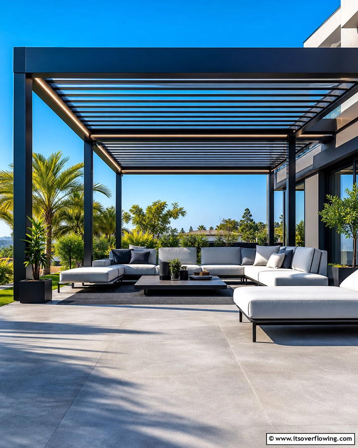 Modern Minimalist Pergola Patio - 21 Pergola Patio Designs for Structured Outdoor Shade Solutions