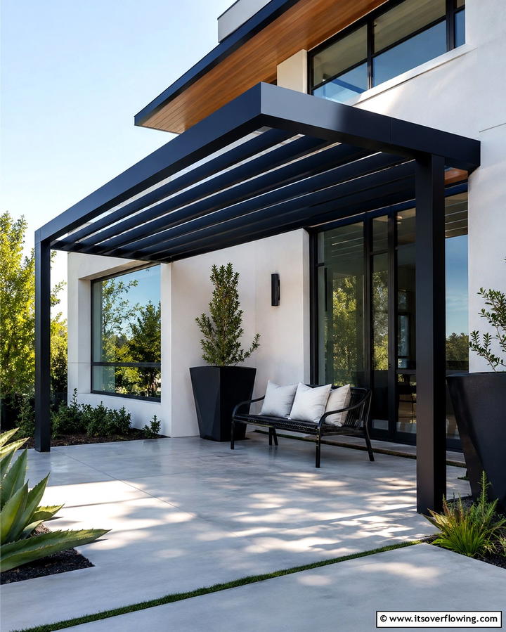 Modern Minimalist Pergola - 25 Front Porch Pergola Ideas for a Charming Entrance